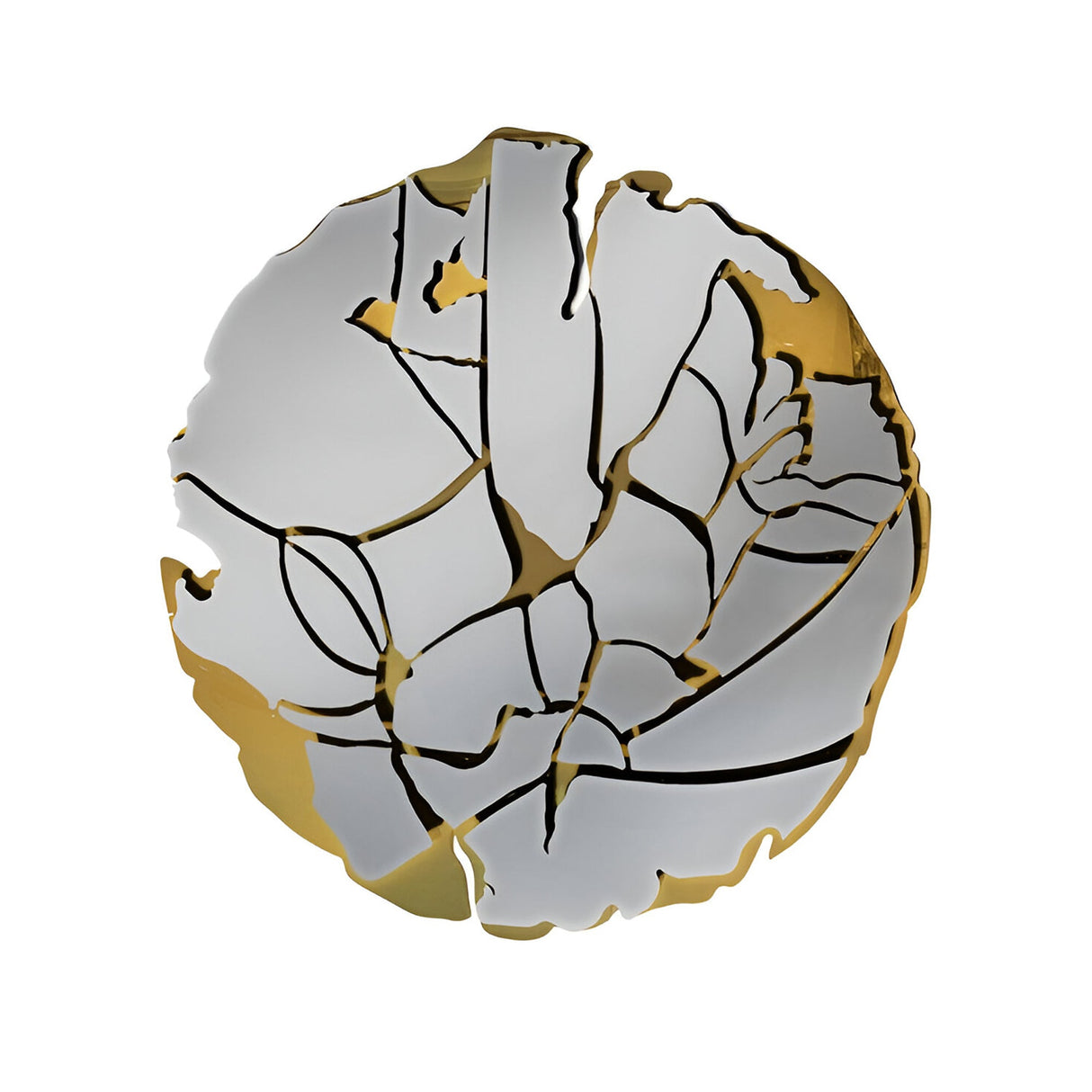 Fiorella Circular Gold & Chrome Stainless Steel Wall Art - 110x110cm