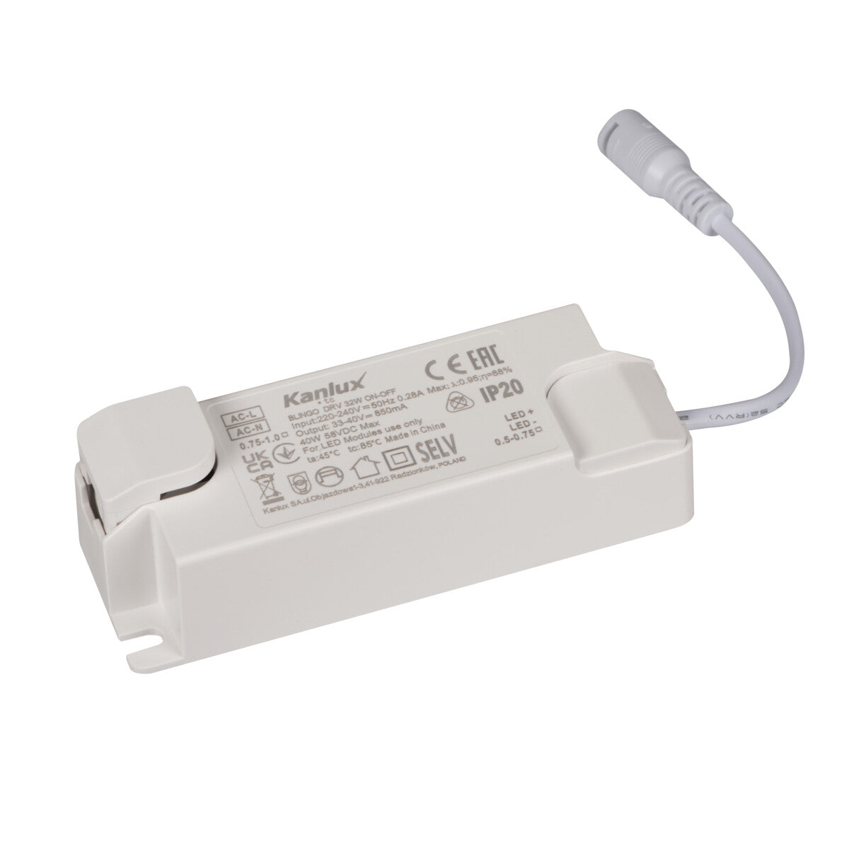 32W Recessed Mounting Frame 116mm IP20 White