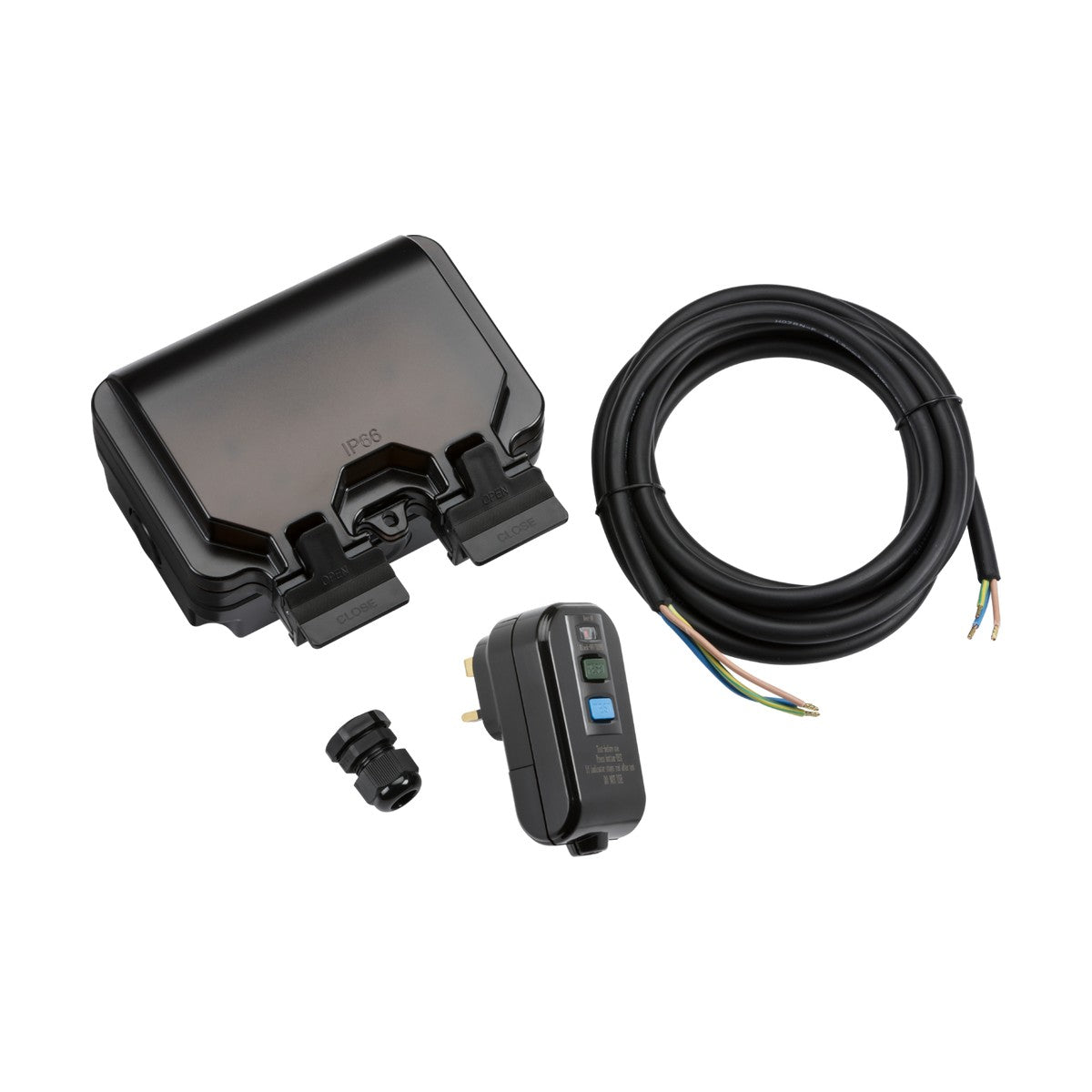 IP66 2G RCD Outdoor Socket Kit