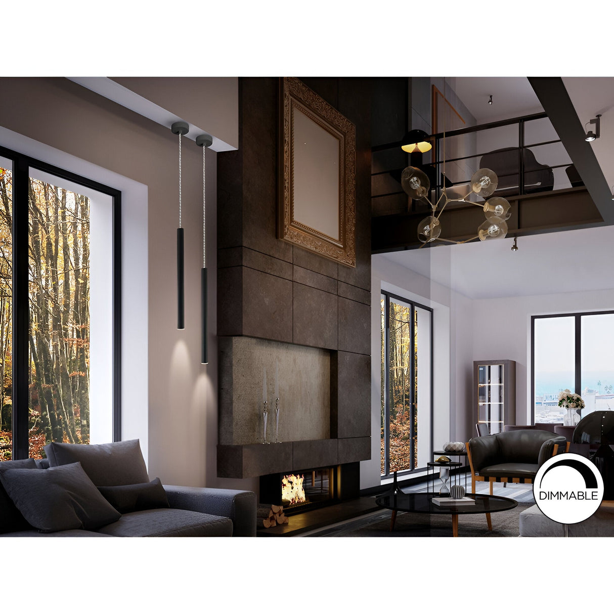 Varas Dimmable LED Pendant Light 5W 3000K - Black