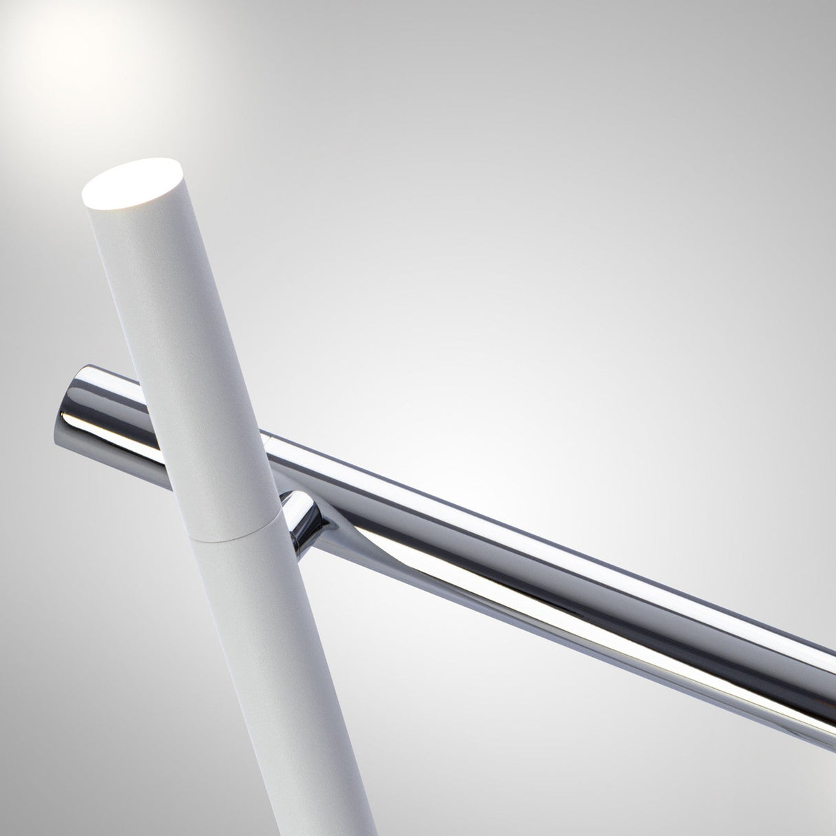 Varas 2 Light Table Lamp - Chrome and Matt White shown in a room setting