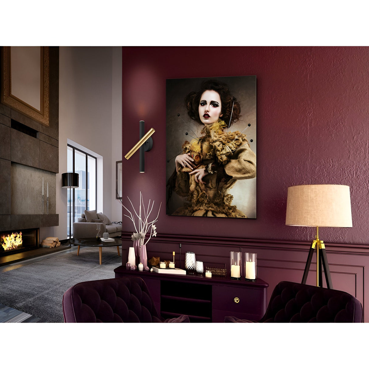 Varas Dimmable LED Rotating Arm Wall Light 15W 3000K - Black/Gold