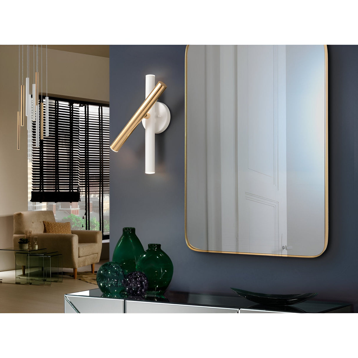 Varas Dimmable LED Rotating Arm Wall Light 15W 3000K - White/Gold