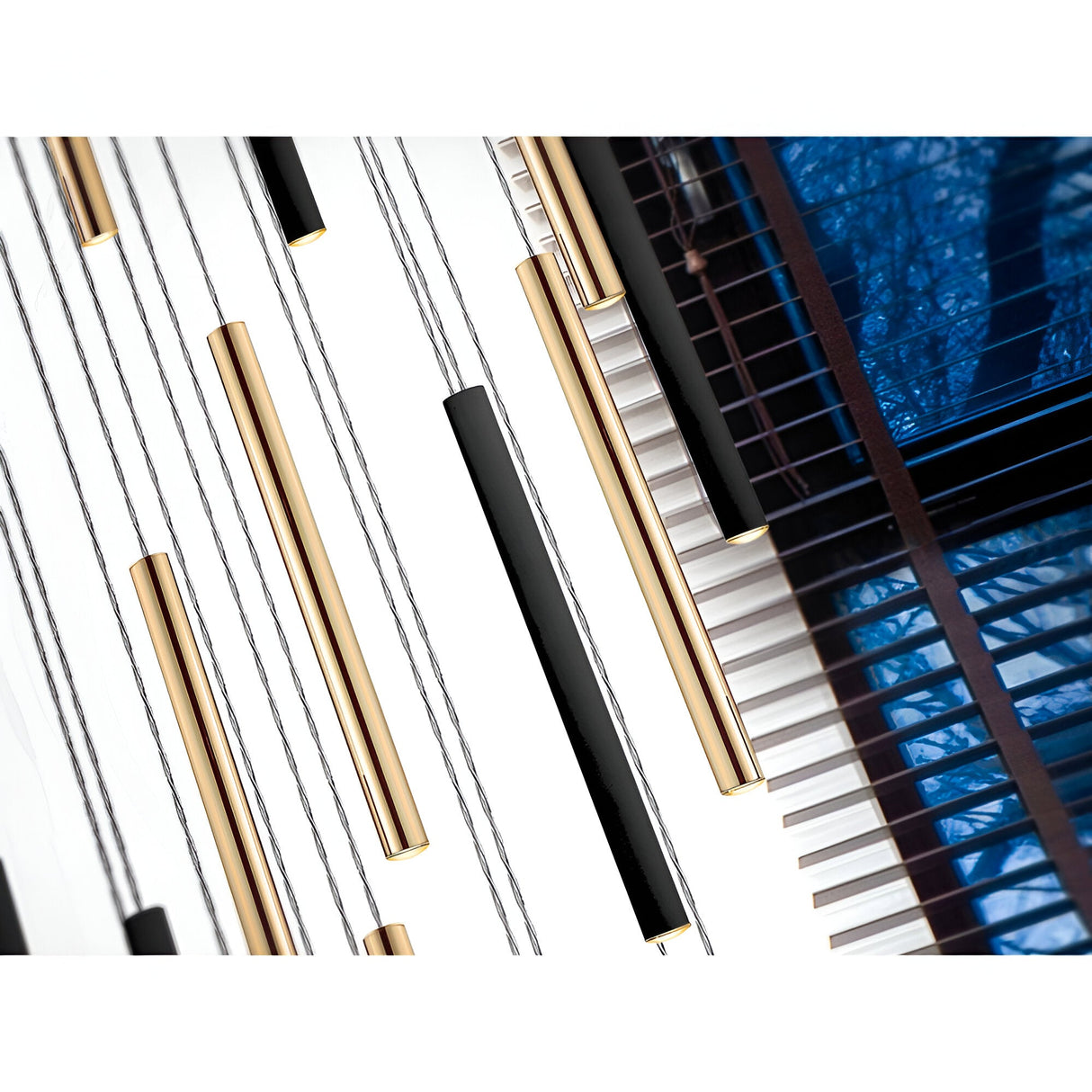 Varas 25 Light Dimmable LED Cluster Pendant Light 125W 3000K - Gold/Black