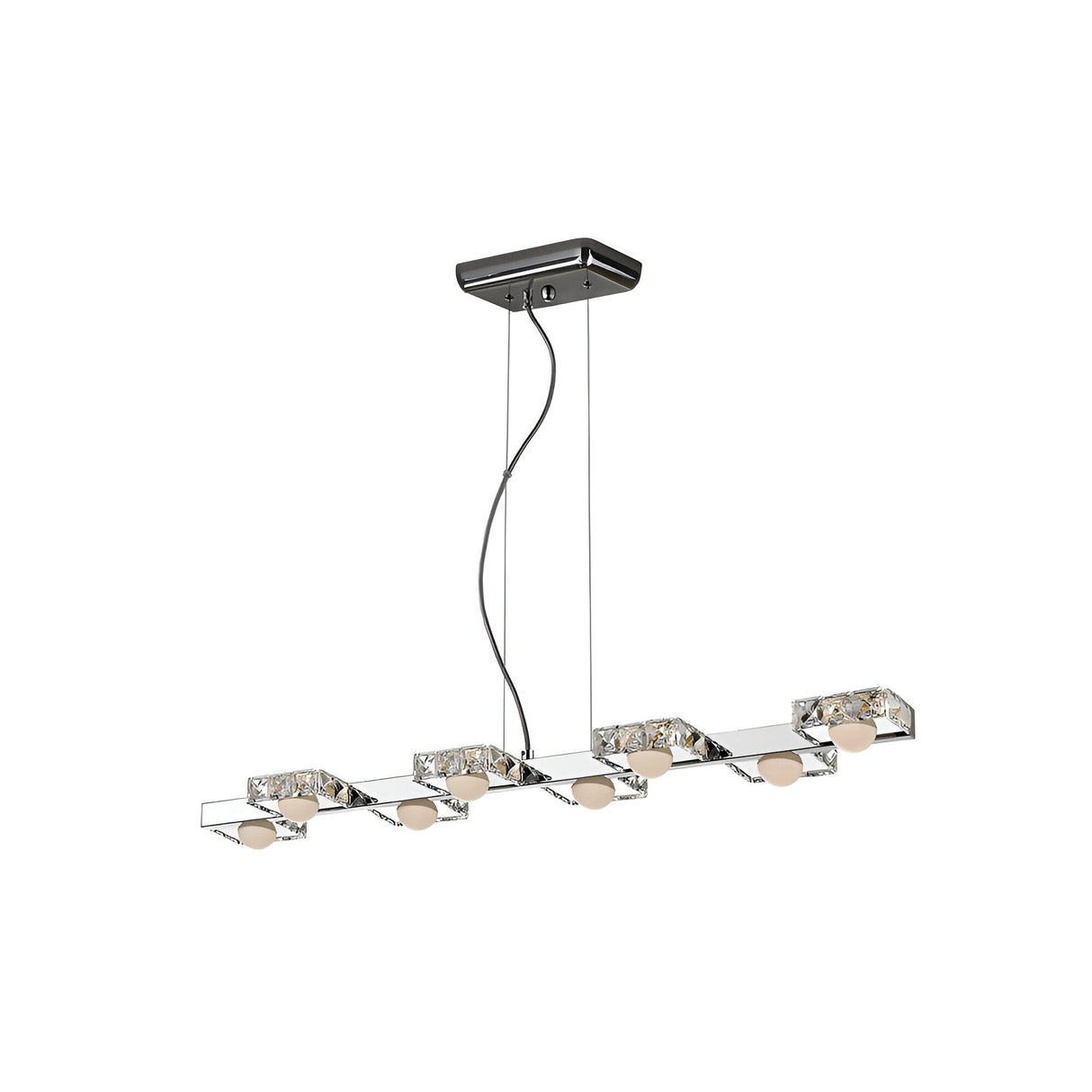 Suria LED Crystal Linear Suspension Light 40W 3000K - Chrome