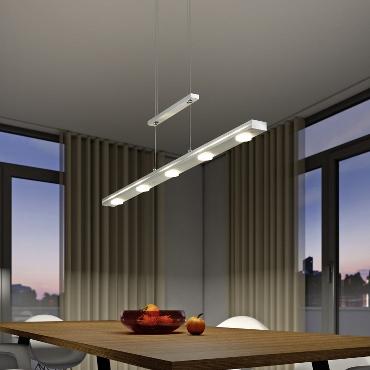 Lacal LED Up Down Linear Chandelier – Satin Nickel