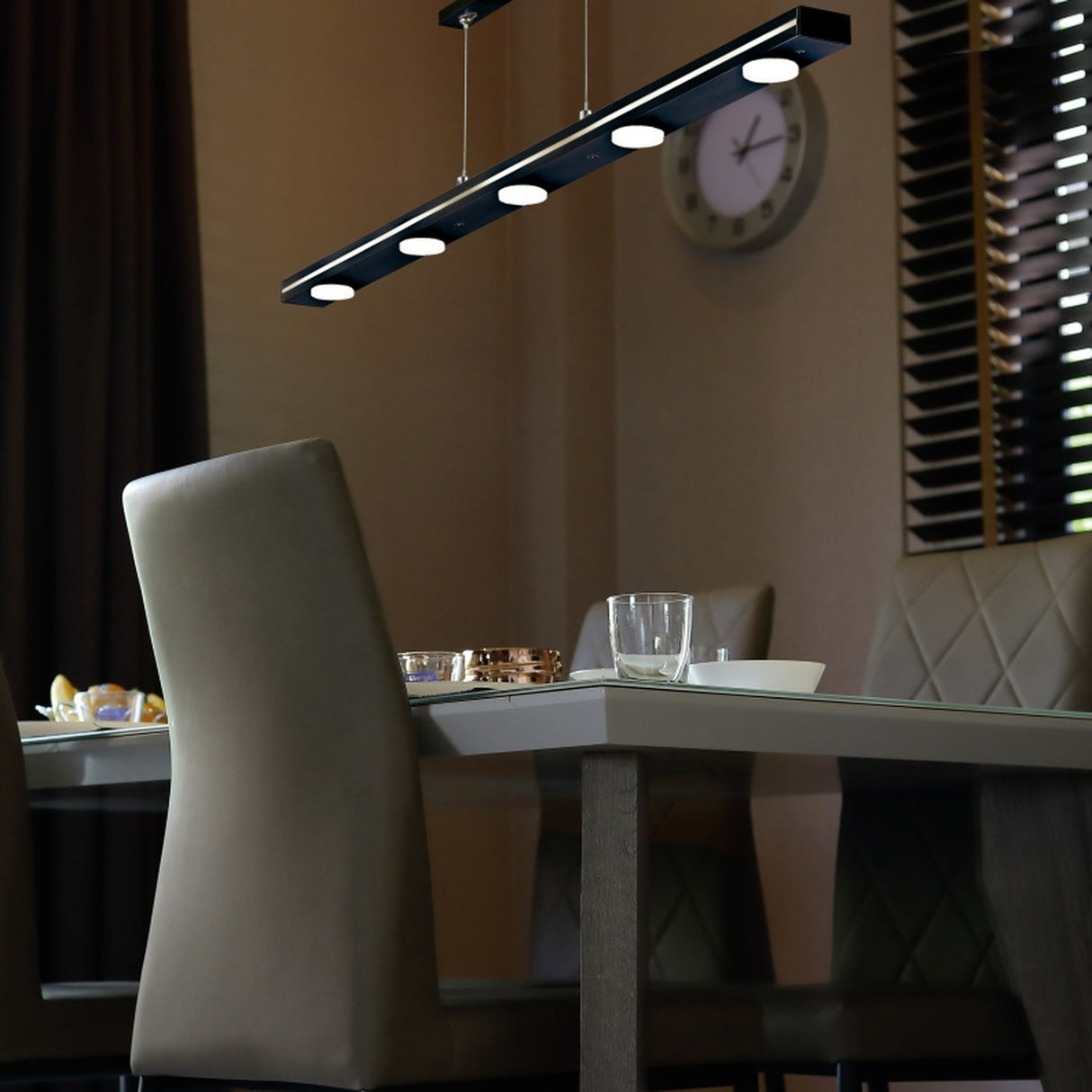 Lacal LED Up Down Linear Chandelier – Matt Black