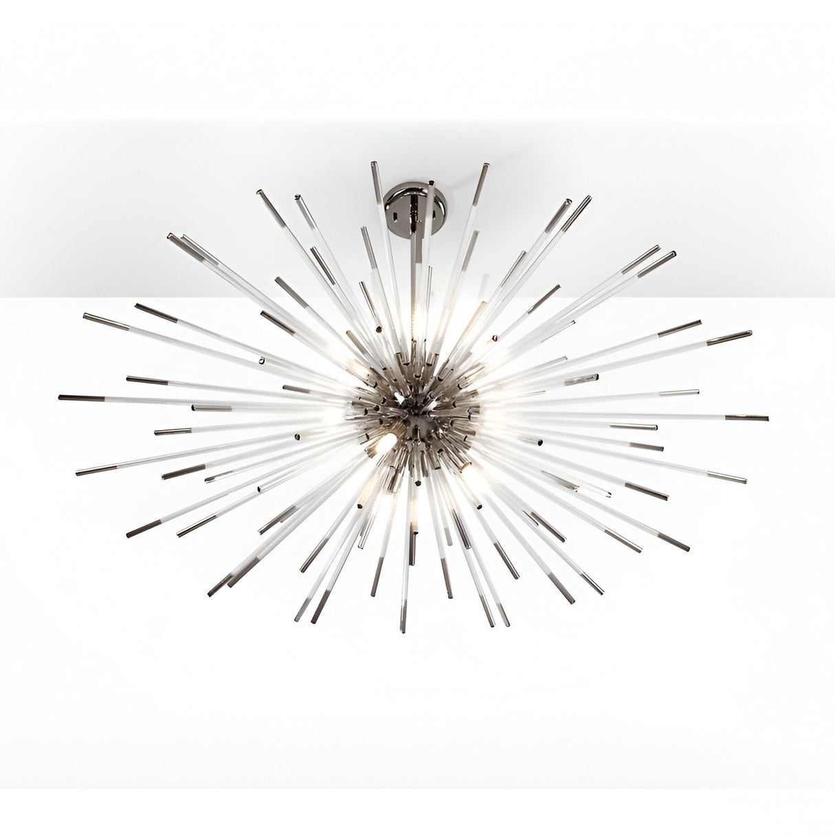 Evasion 9 Light Glass Chandelier - Chrome (With Remote Control)