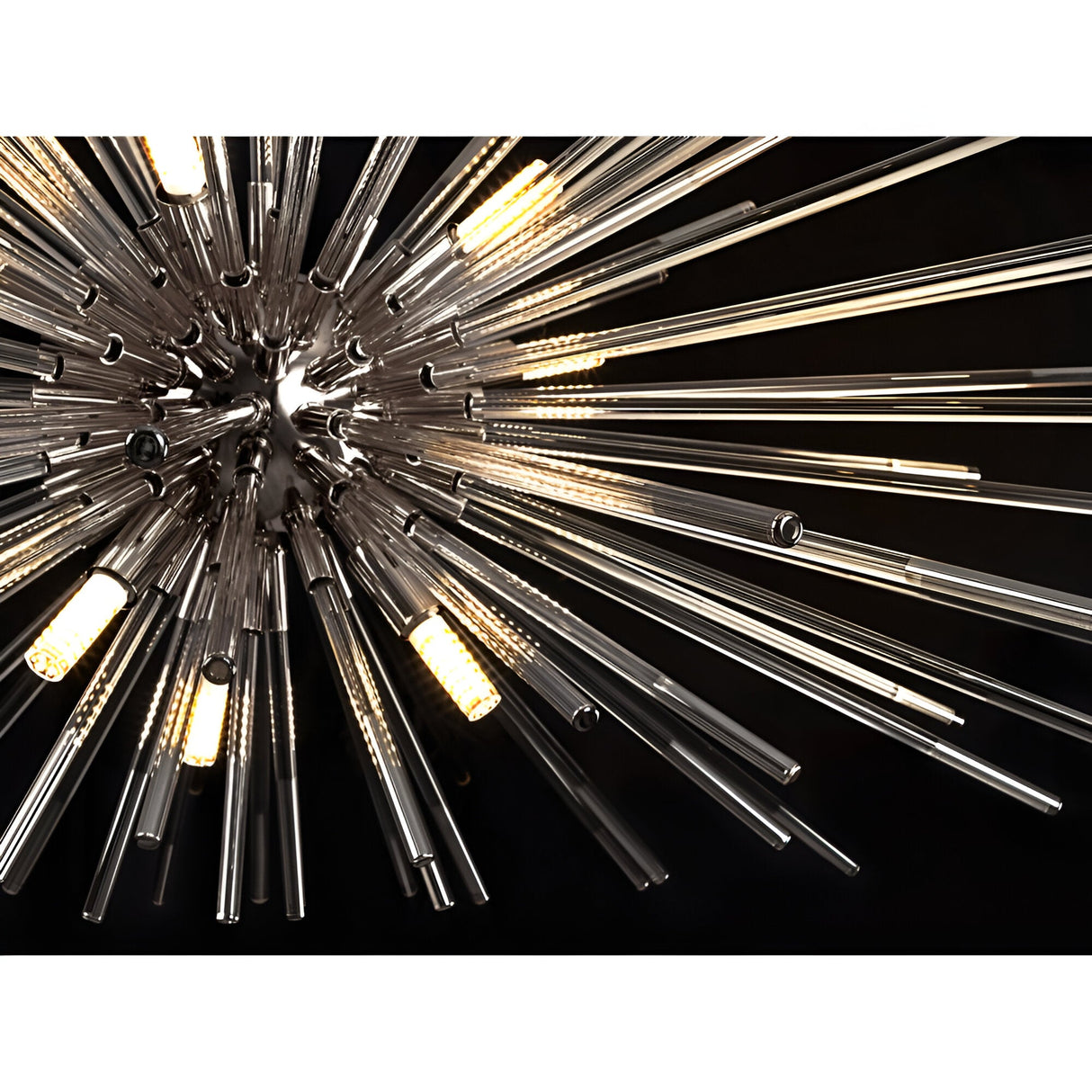 Evasion 9 Light Glass Chandelier - Chrome