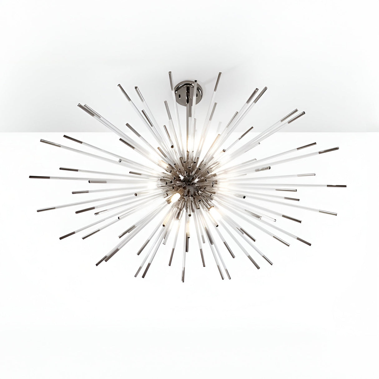 Evasion 9 Light Glass Chandelier - Chrome
