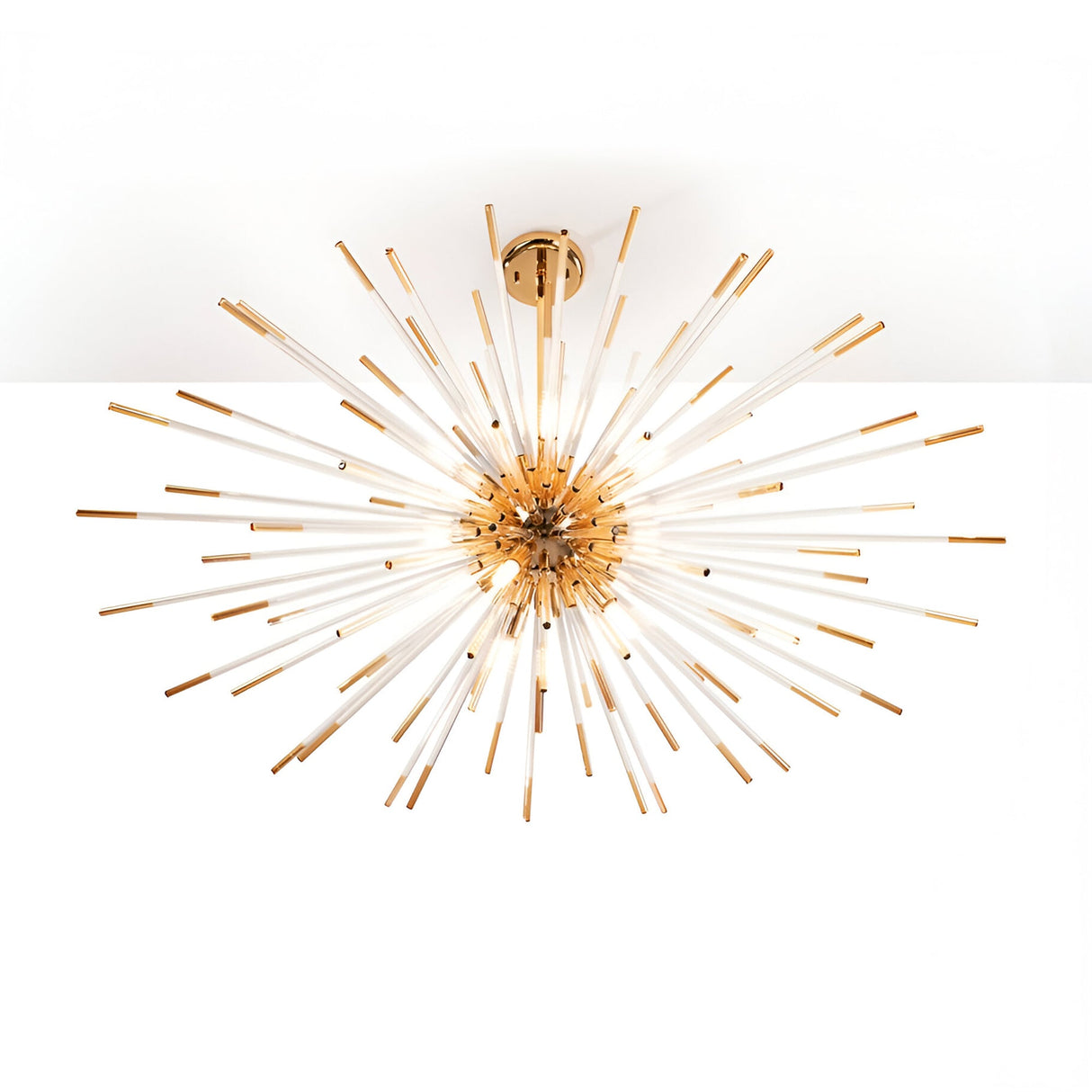 Evasion 9 Light Glass Chandelier - Gold/White