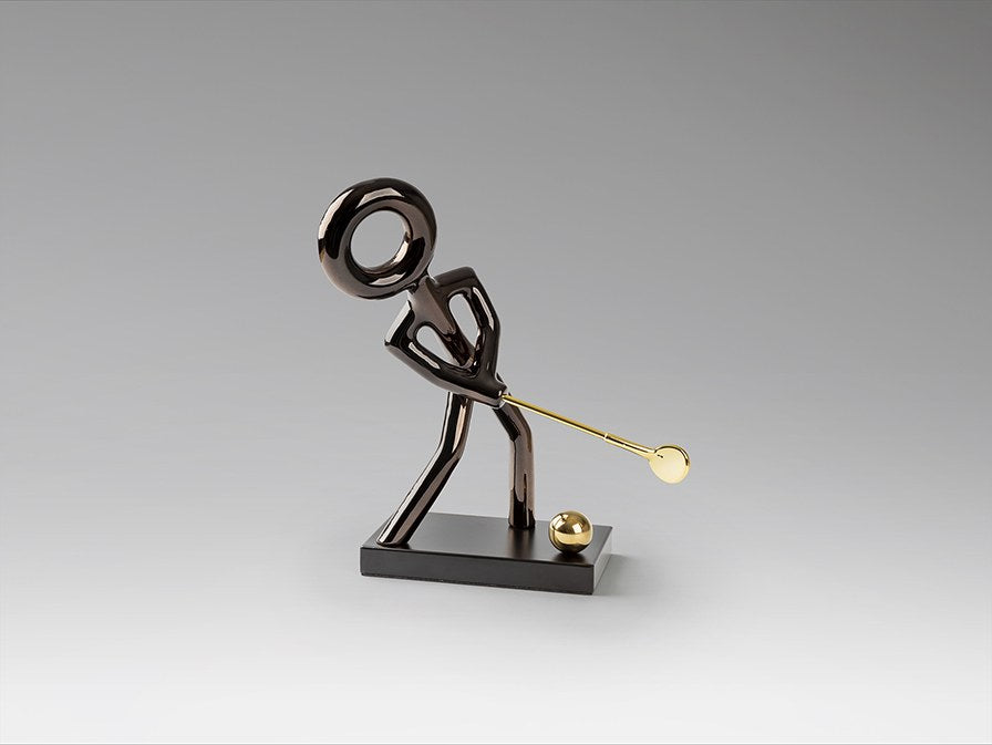 Golf Sculpture - Black and Gold