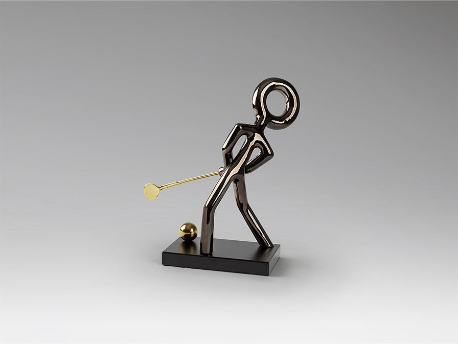 Golf Sculpture - Black and Gold