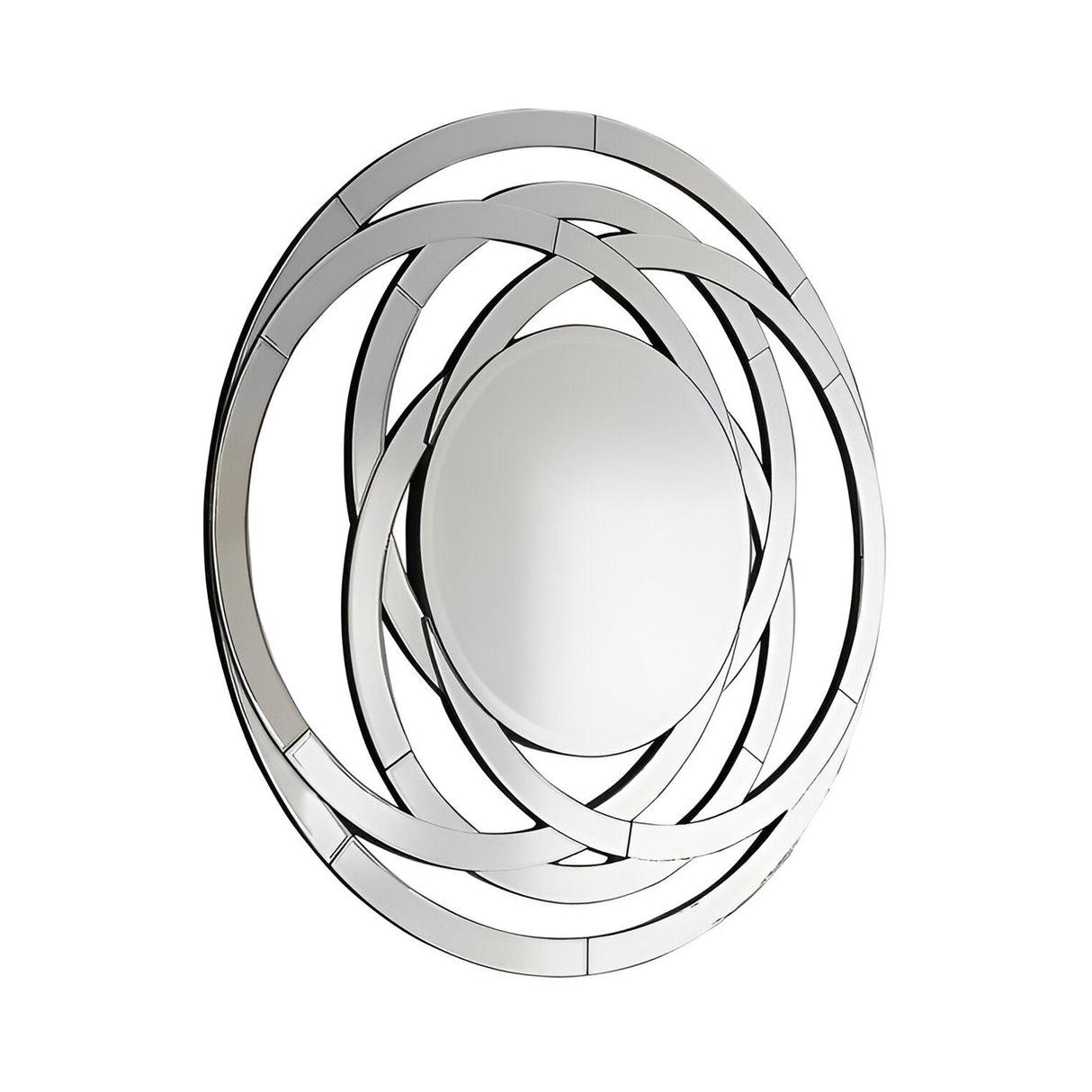 Aros Twisted Circle Wall Mirror Silver - 120cm