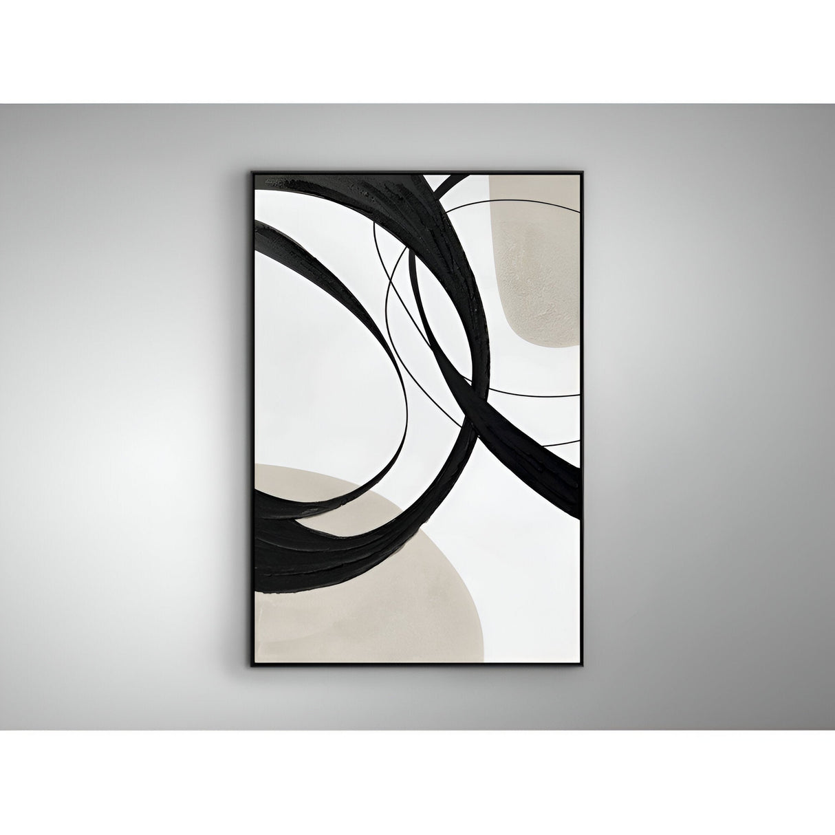 Actio II Black & Cream Acrylic Painting – 80×120cm