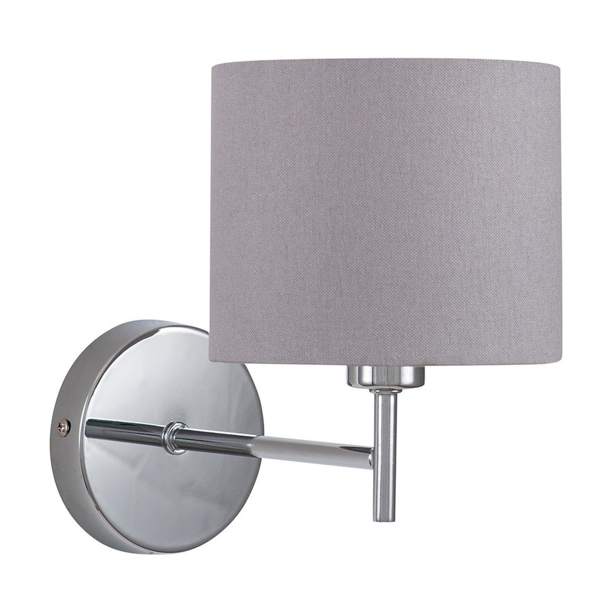 Plaza Silver Metal Straight Arm Wall Light - 20cm