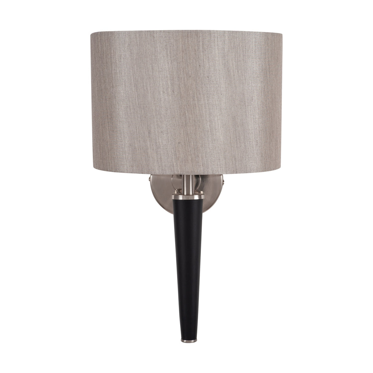 Lowry Brushed Silver & Matt Black Iron Wall Light - 40cm