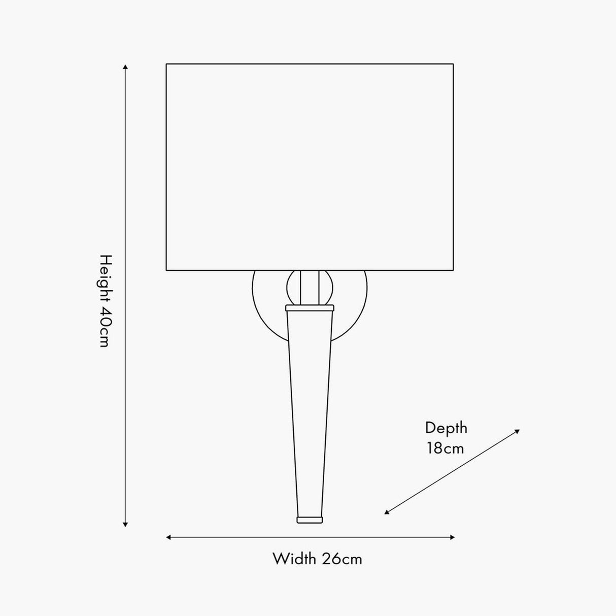 Lowry Brushed Silver & Matt Black Iron Wall Light - 40cm