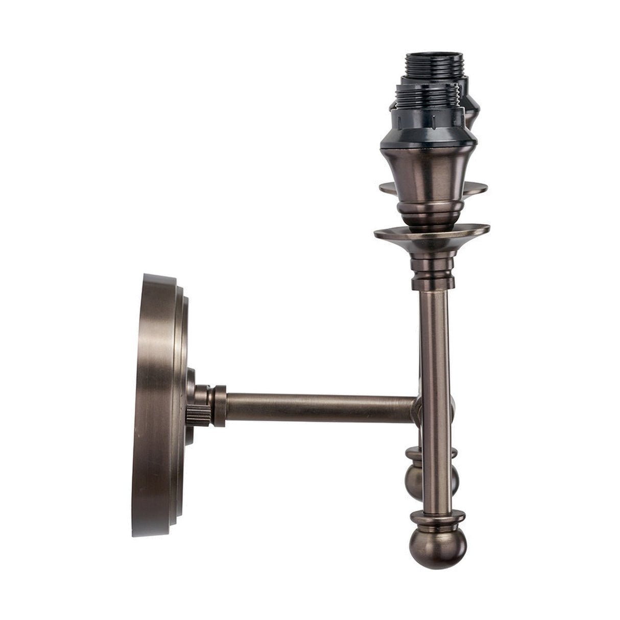 Piero Antique Bronze Double Wall Light with 2 Cream Silk Mix Shades