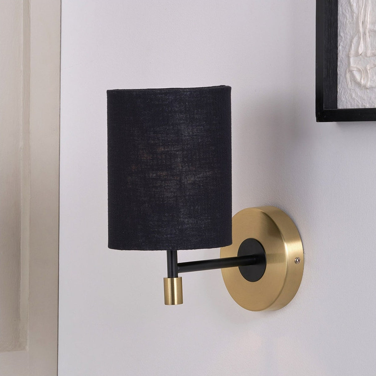 Bryce Black & Gold Metal Wall Light - 26cm