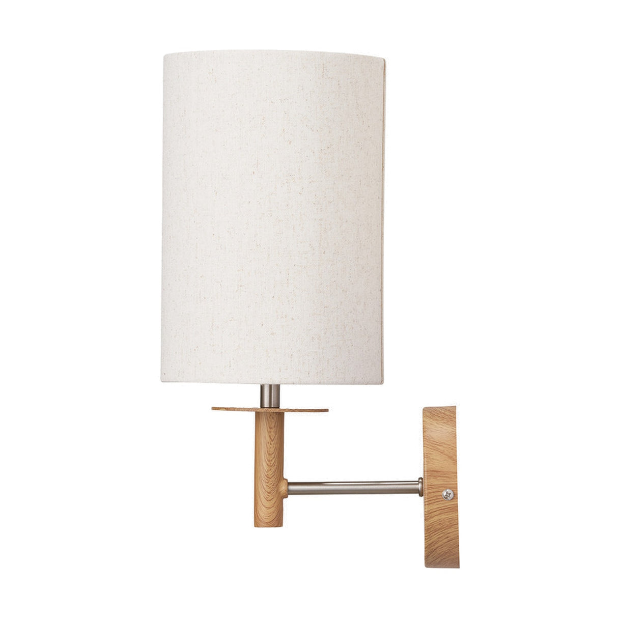 Bonham Wood Veneer & Silver Metal Wall Light - 35cm