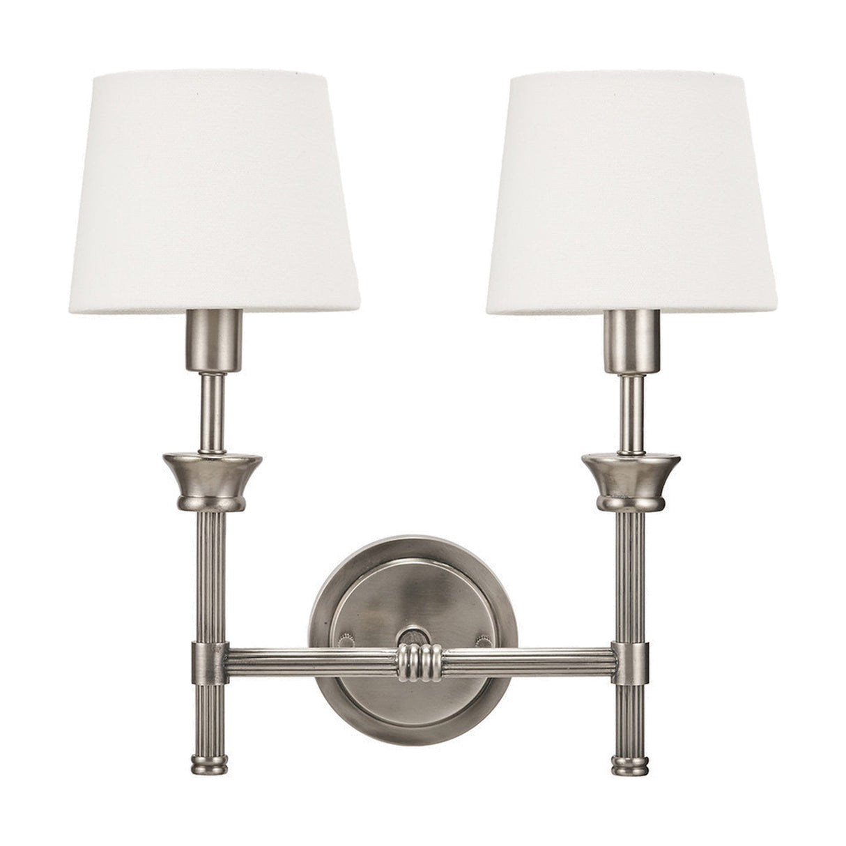 Salvatore Antique Silver Brass Double Wall Light - 25cm
