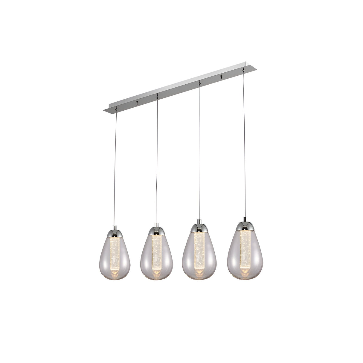 Taccia 4 Light LED Glass Bar Pendant 20W 3000K - Transparent