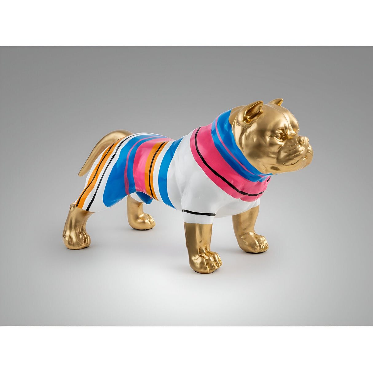 Taison Gold Striped Pitbull Figurine - 41cm