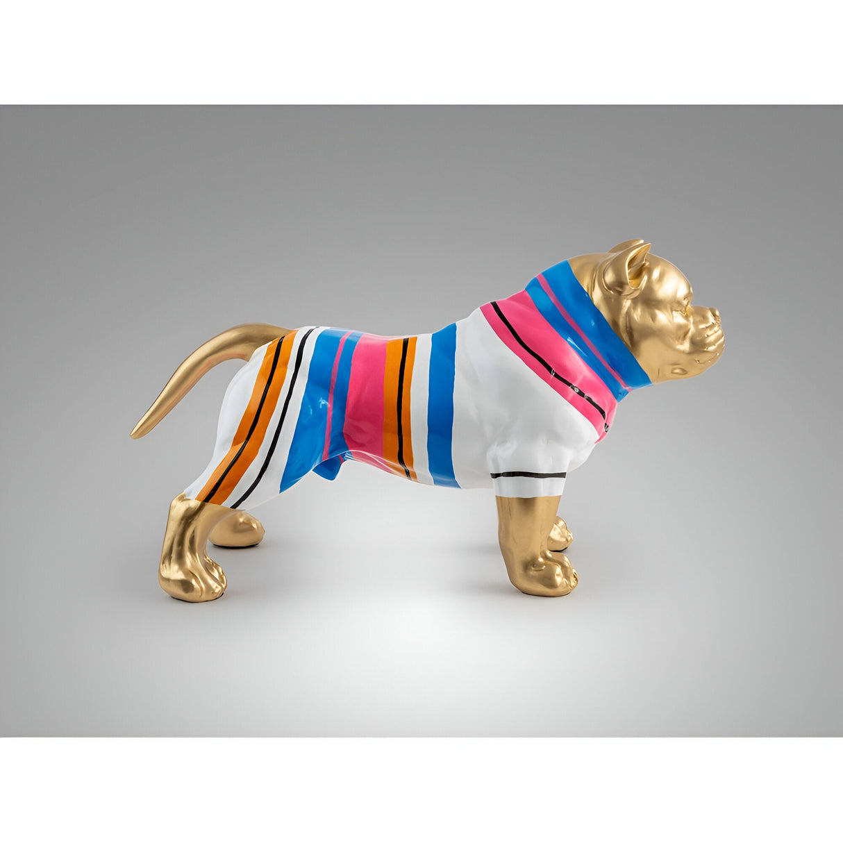 Taison Gold Striped Pitbull Figurine - 41cm