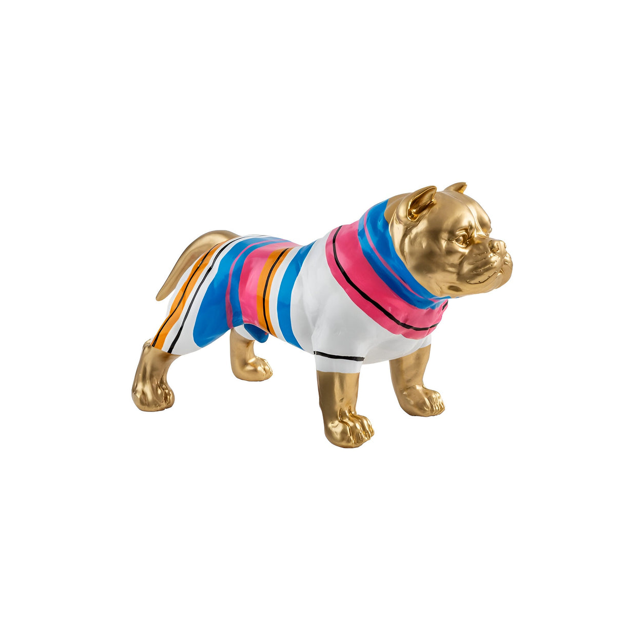 Taison Gold Striped Pitbull Figurine - 41cm