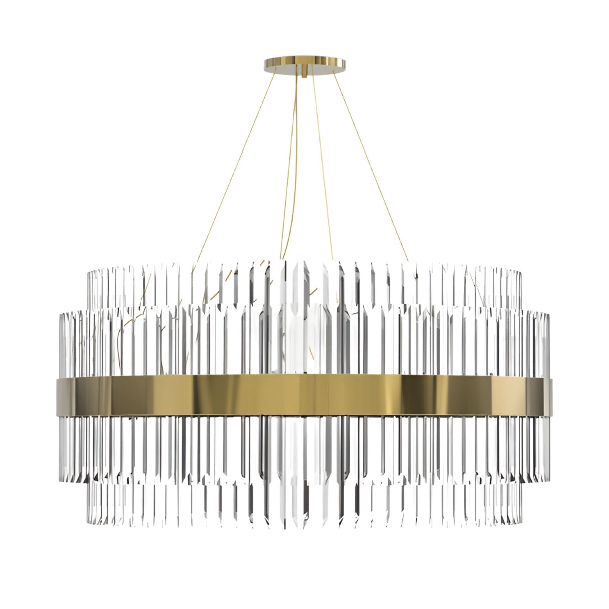 Liberty 24 Light Brass & Crystal Glass Chandelier - Gold