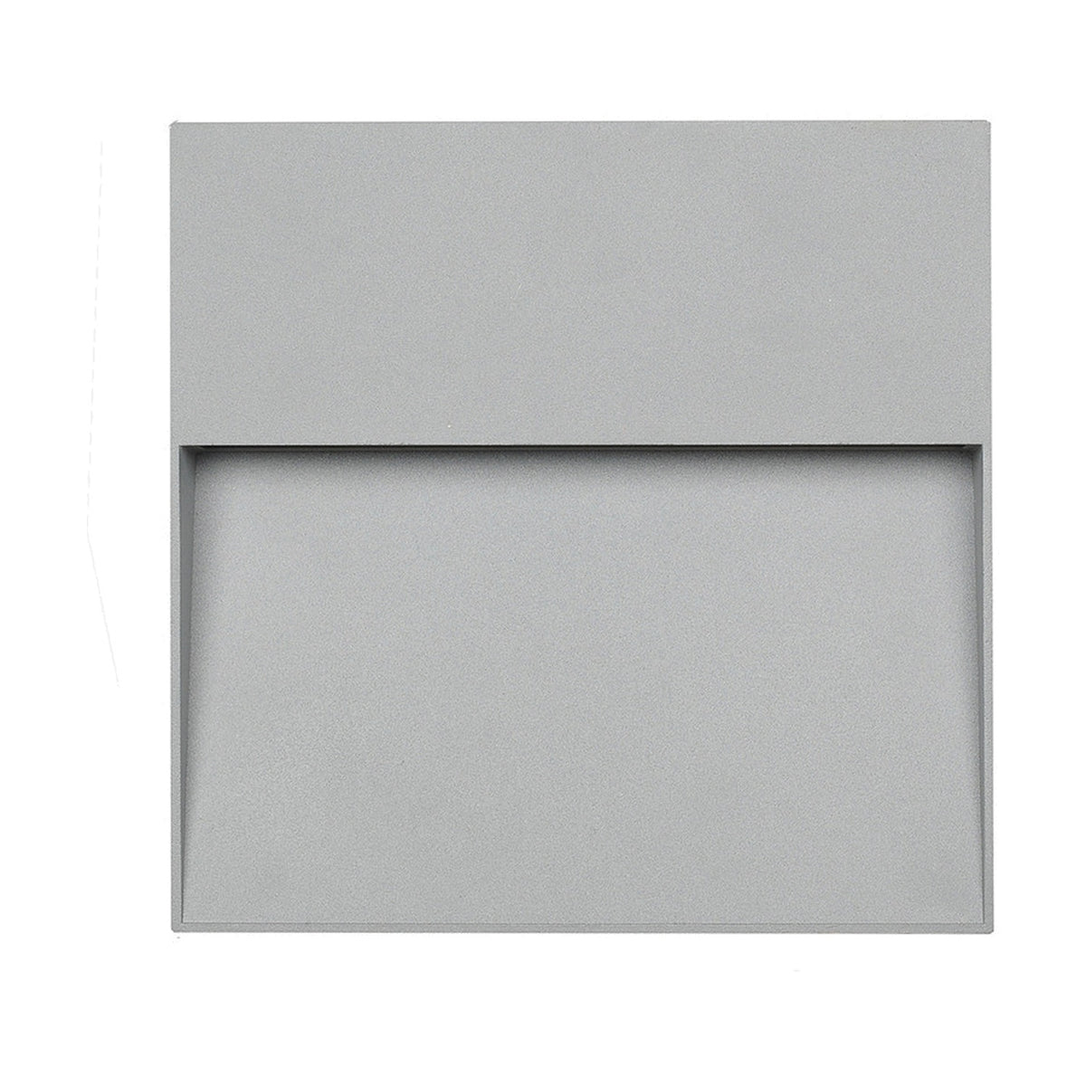 Elysium Grey Square Diffused Outdoor Wall Light, 20cm, a square aluminium and plastic fixture with a recessed diffuser panel, shown on a plain white background.