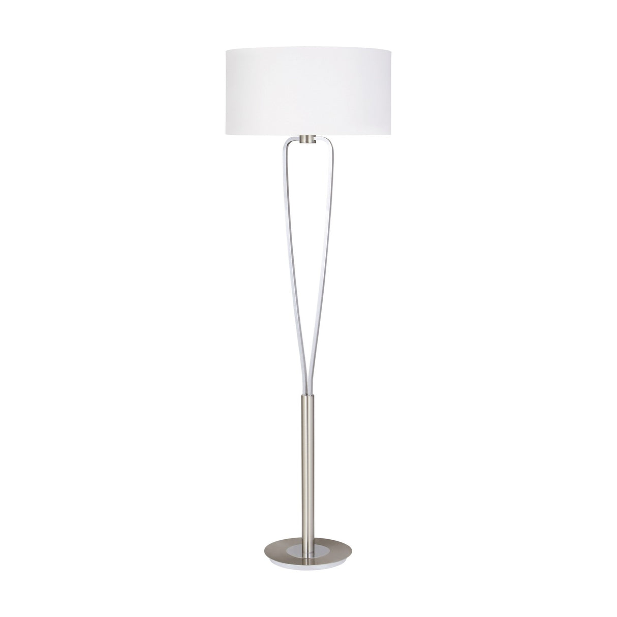 Paris II Fabric Floor Lamp – Satin Nickel