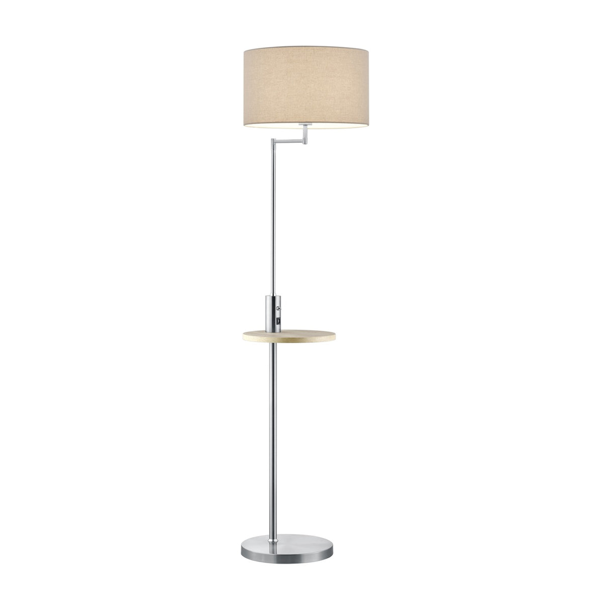 Claas Wooden Floor Lamp – Satin Nickel