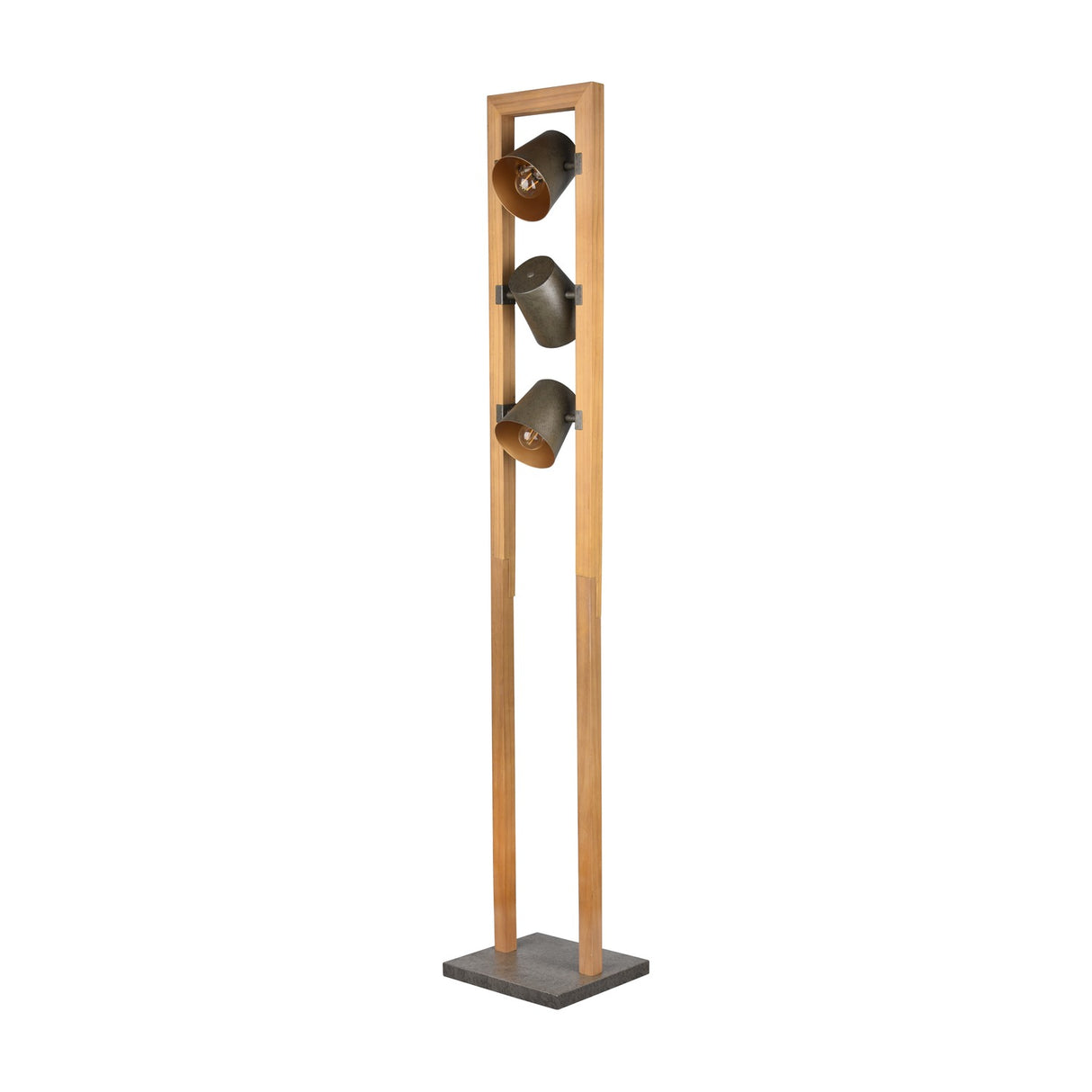 Bell 3 Light Wooden Floor Lamp – Antique Nickel