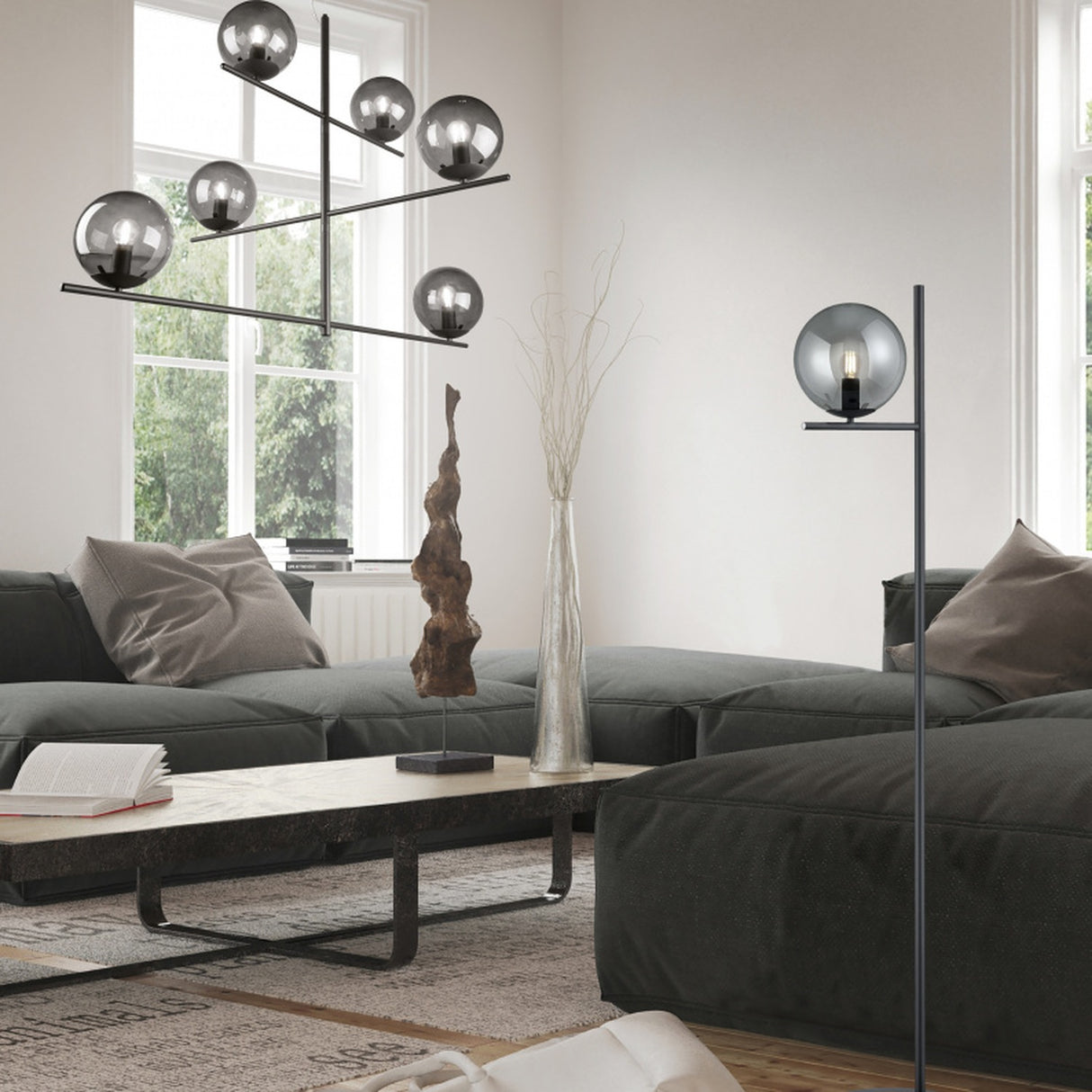 Pure Glass Floor Lamp – Anthracite