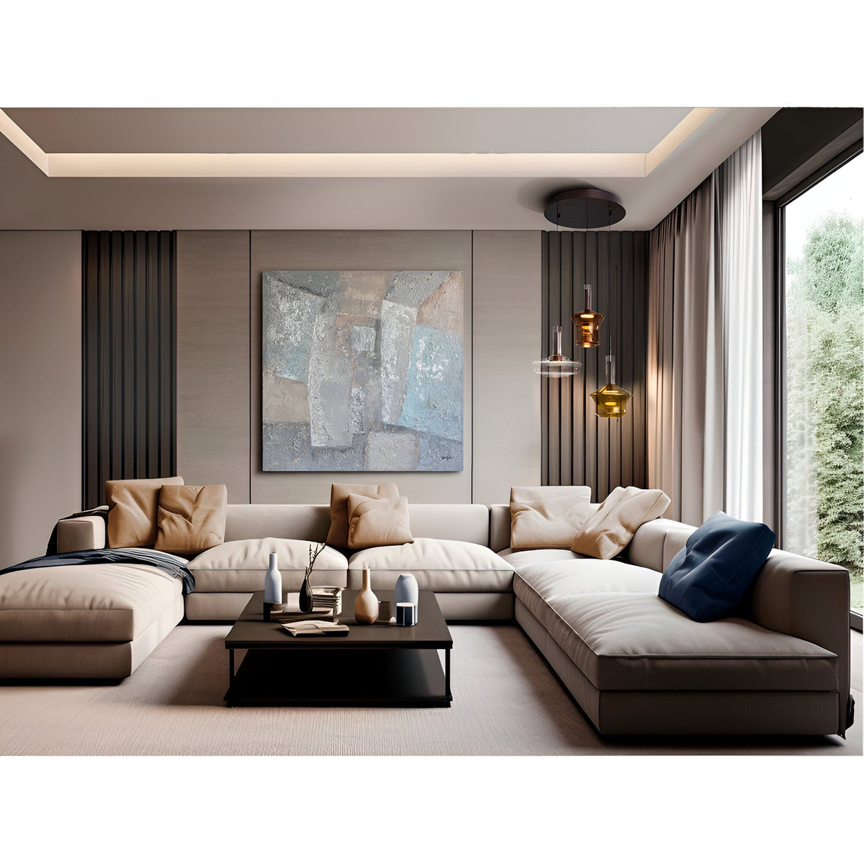 Scarlett 3 Light LED Glass Cluster Pendant Light 18W 3000K - Multicoloured