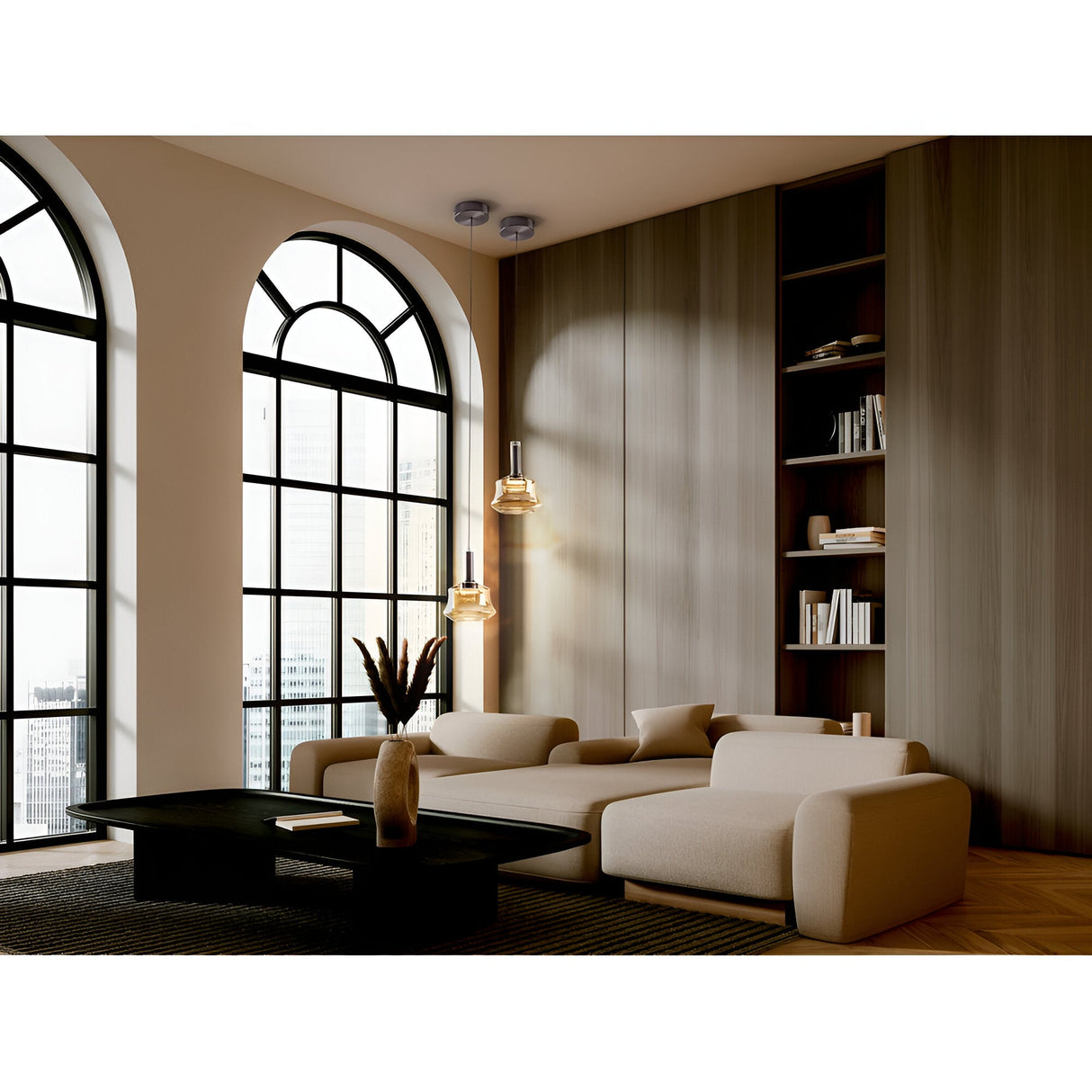 Scarlett 1 Light Glass Pendant - Amber