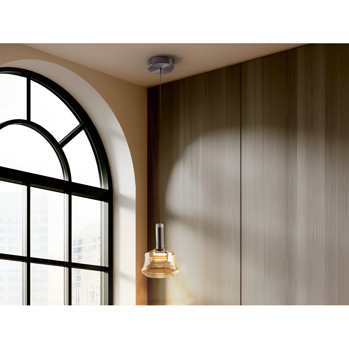 Scarlett 1 Light Glass Pendant - Amber