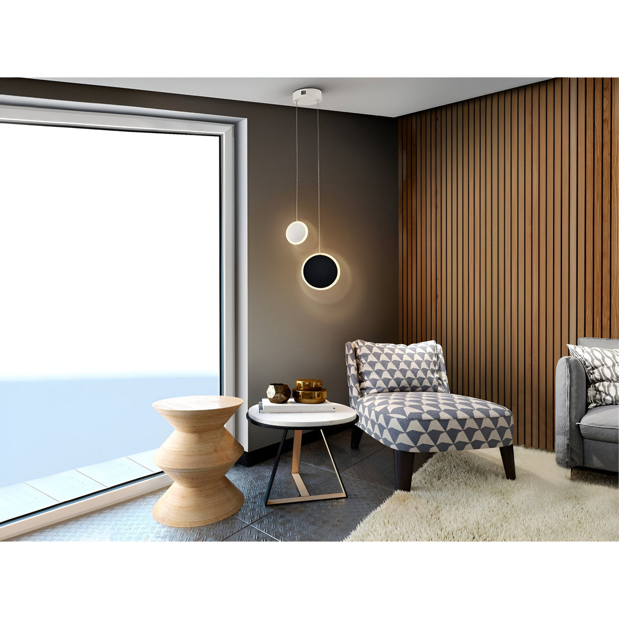 Duo 2 Light LED Cluster Pendant Light 9W 3000W - Black/White