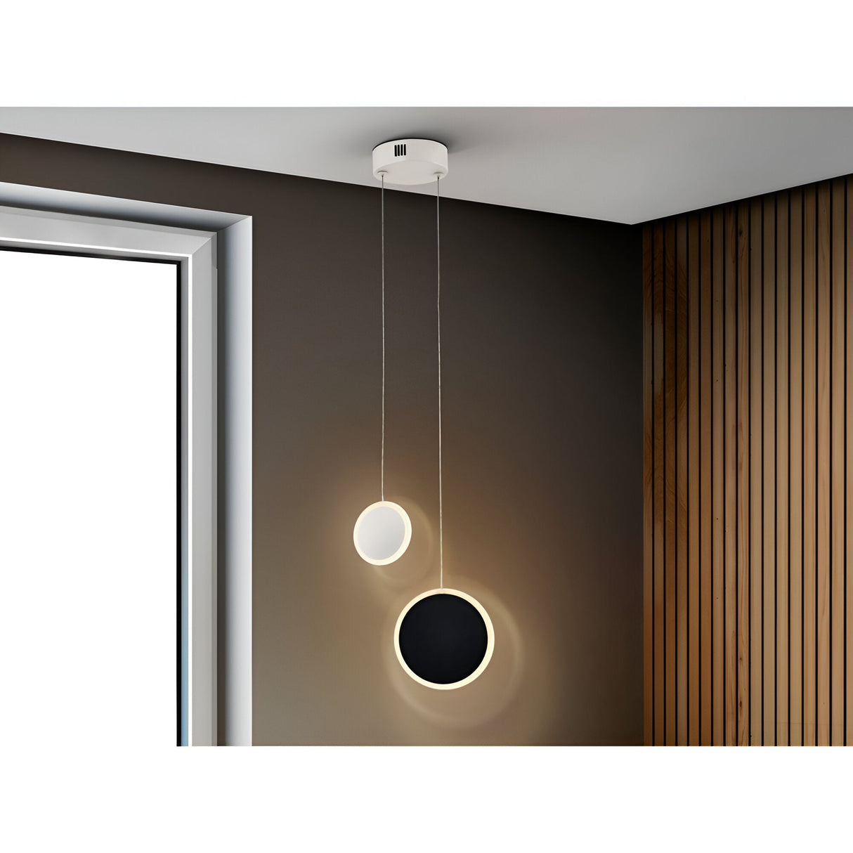 Duo 2 Light LED Cluster Pendant Light 9W 3000W - Black/White