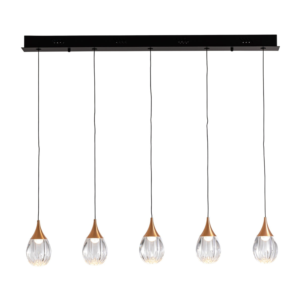 Corina 5 Light LED Bar Pendant - Black and Copper