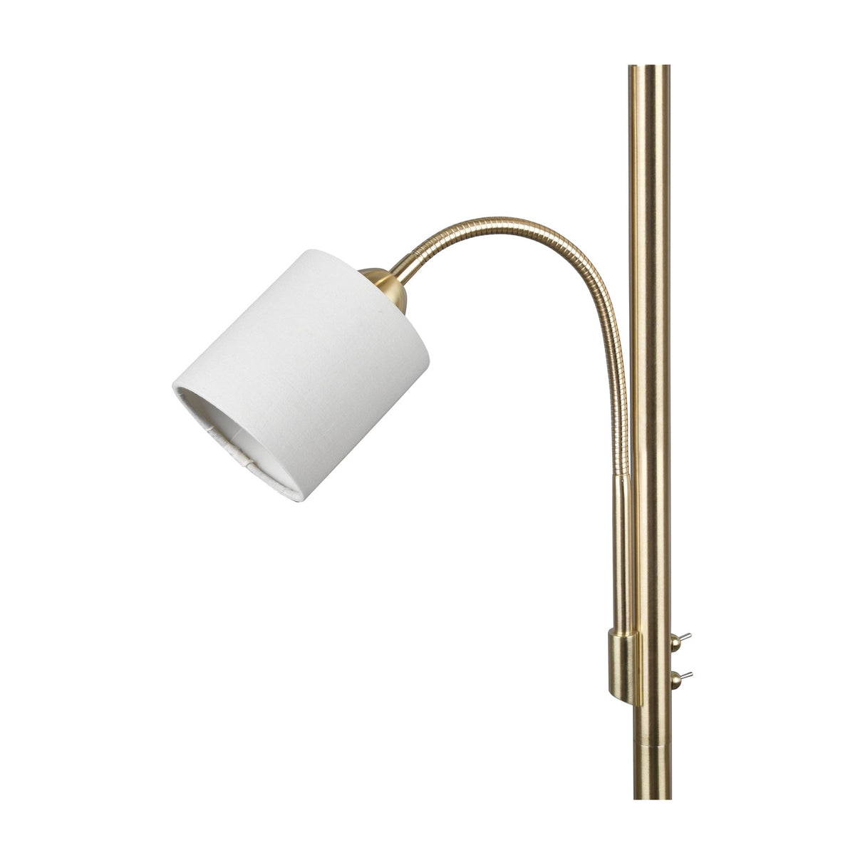 Hotel 2 Light Fabric Floor Lamp – Brass