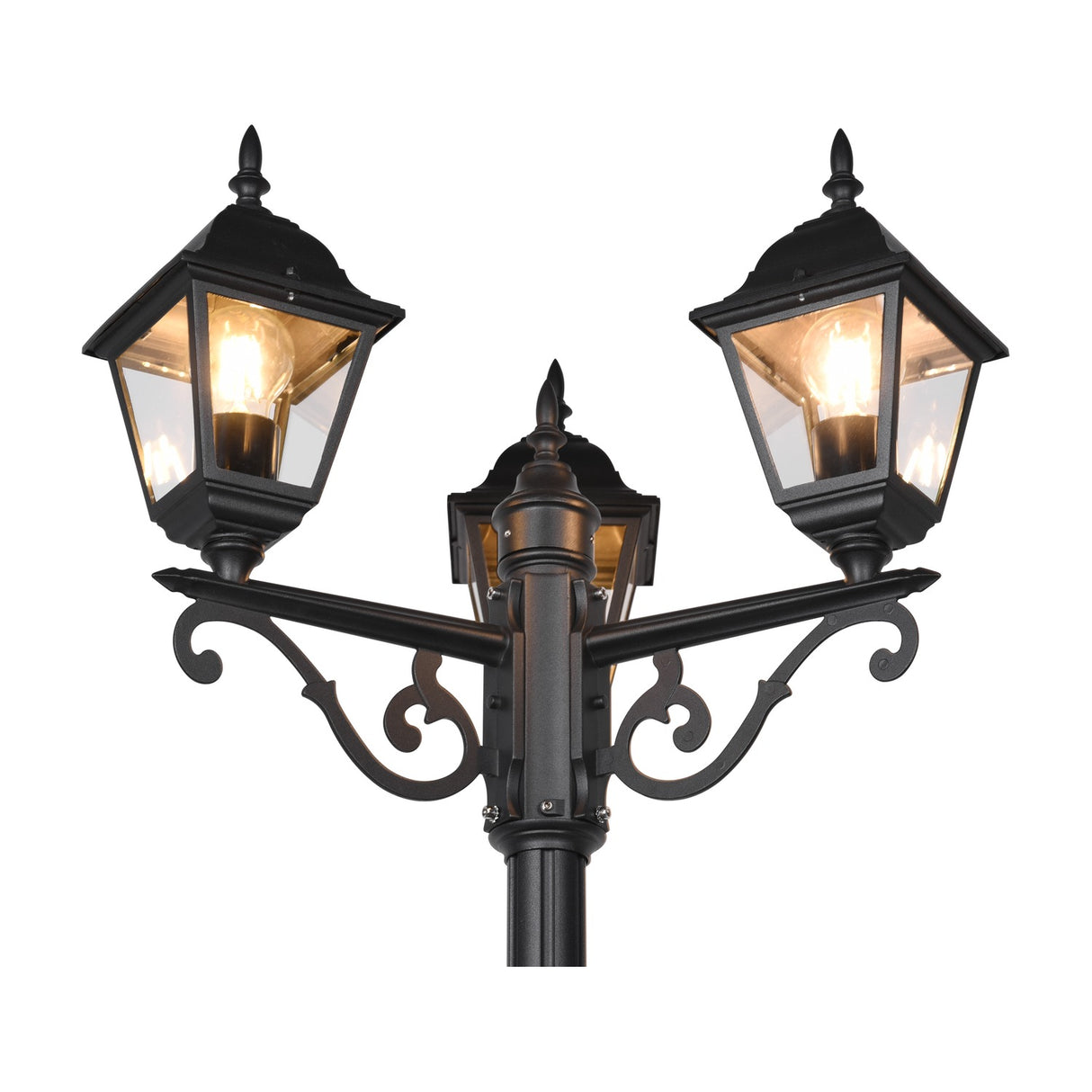 Livenza 3 Light Lantern Outdoor Lamp Post – Matt Black