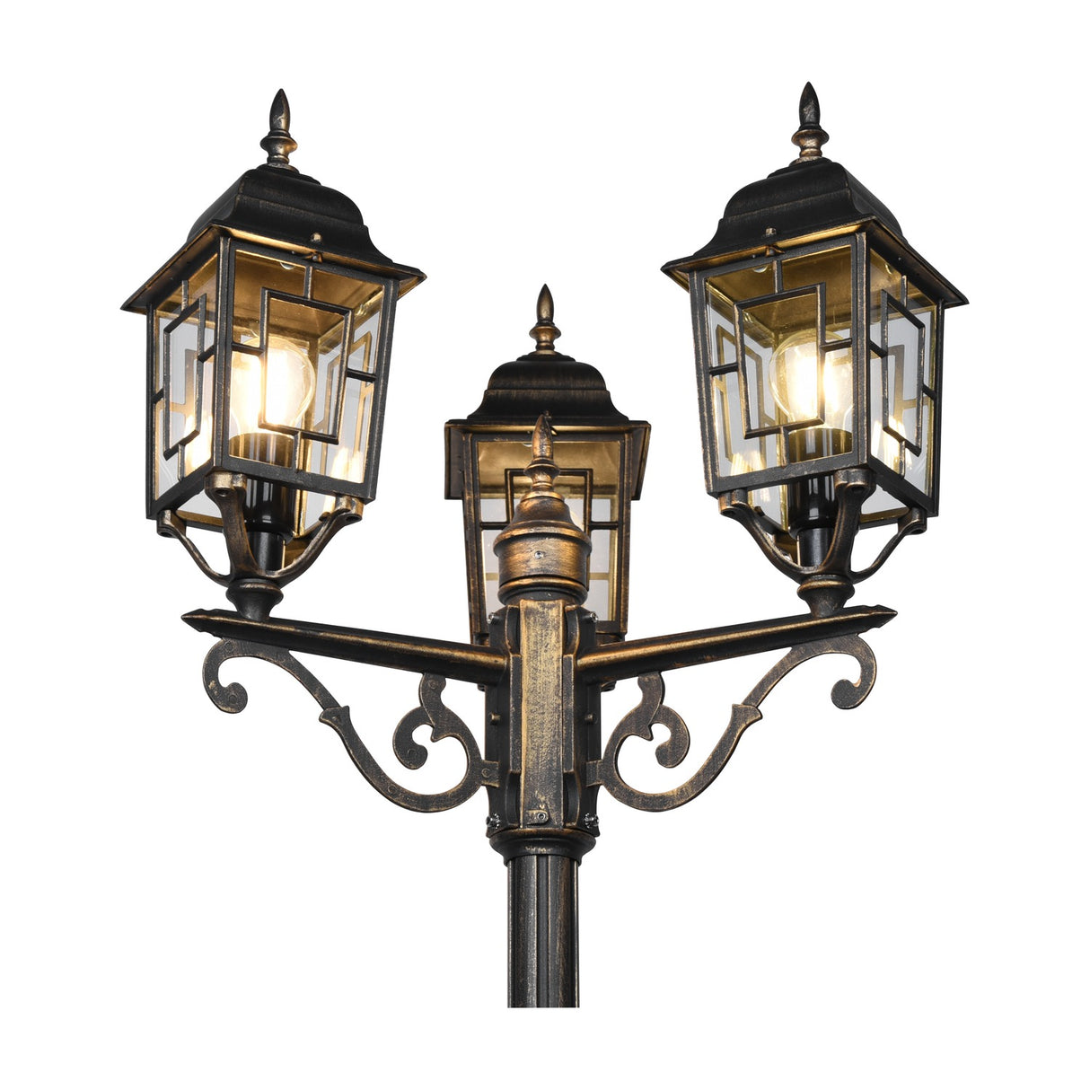 Volturno 3 Light Lantern Outdoor Lamp Post – Antique Rust