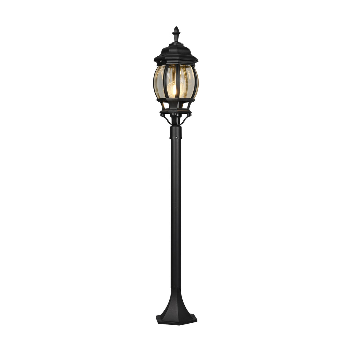 Elvo Lantern Amber Outdoor Lamp Post – Matt Black