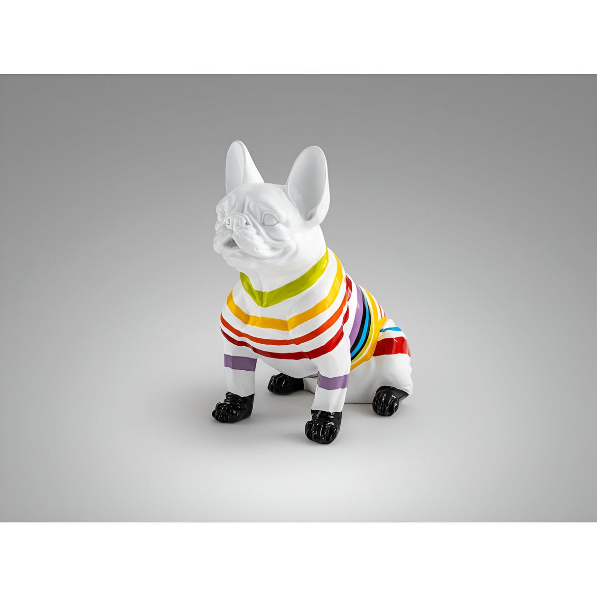 Frenchi White Striped French Bulldog Figurine - 40cm