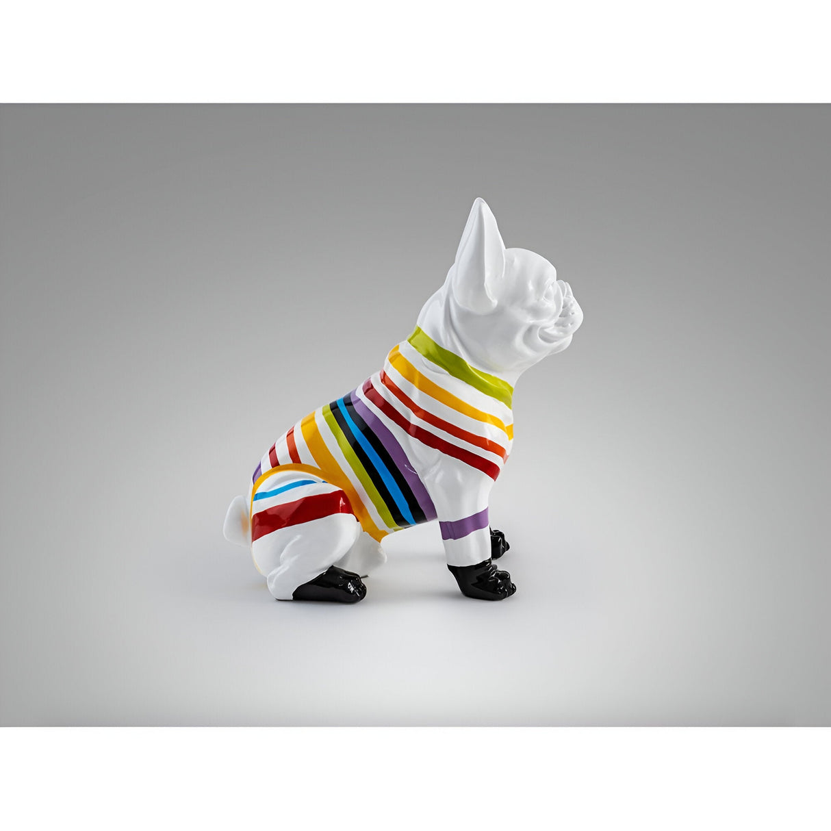 Frenchi White Striped French Bulldog Figurine - 40cm