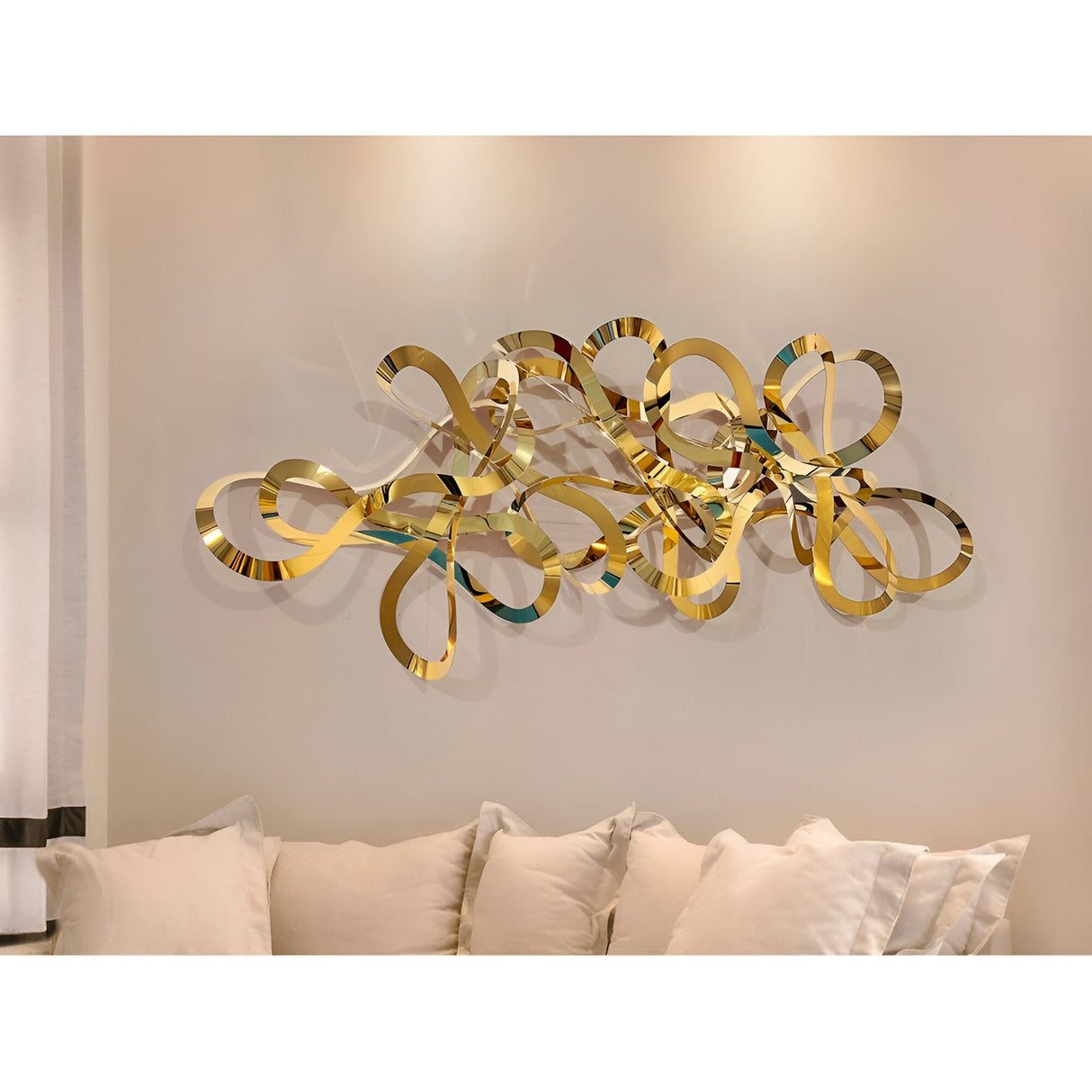 Medusa Gold Stainless Steel Wall Art - 155x55cm