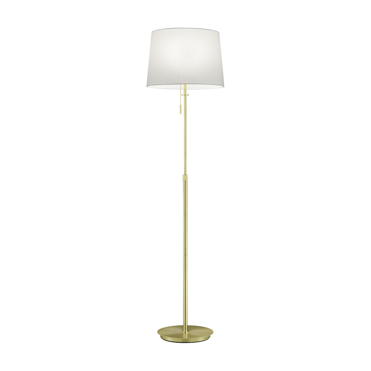 Lyon 3 Light Fabric Floor Lamp – Satin Brass